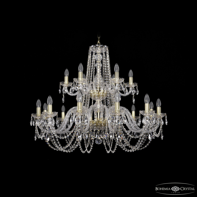 Подвесная люстра Bohemia Ivele Crystal 1402/12+6/360/2d G в Санкт-Петербурге