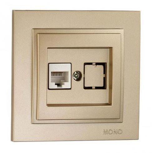 Розетка компьютерная Rj45 Cat6 Mono Electric Despina титан 102-222205-125 в Санкт-Петербурге