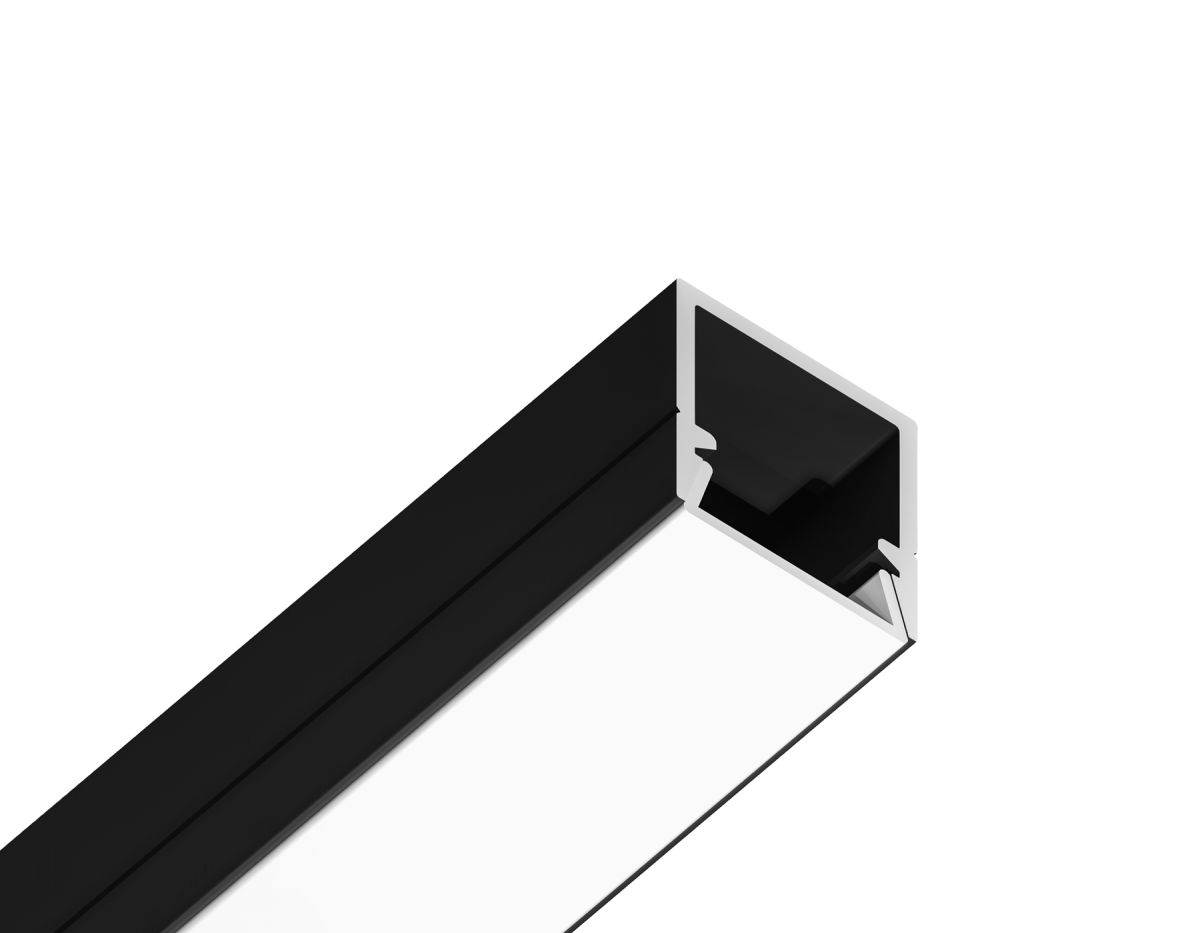 Алюминиевый профиль накладной 10*10 для светодиодной ленты до 8мм Ambrella Light Illumination GP1650BK в #REGION_NAME_DECLINE_PP#