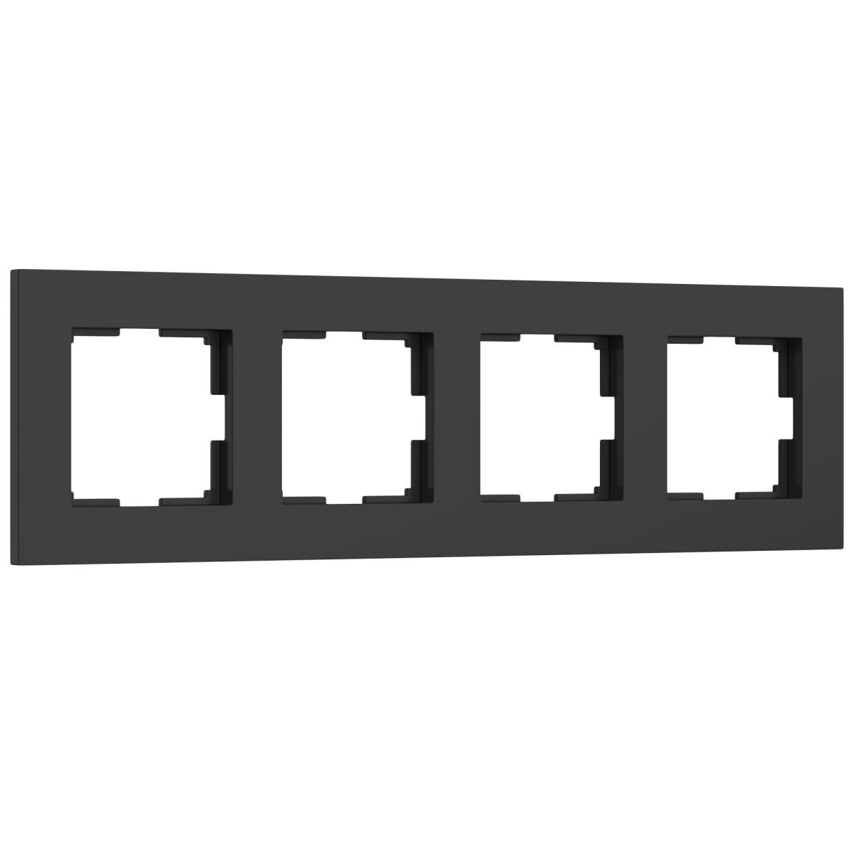Рамка на 4 поста Werkel Slab черный матовый W0042908 4690389193477 a062802 в Санкт-Петербурге