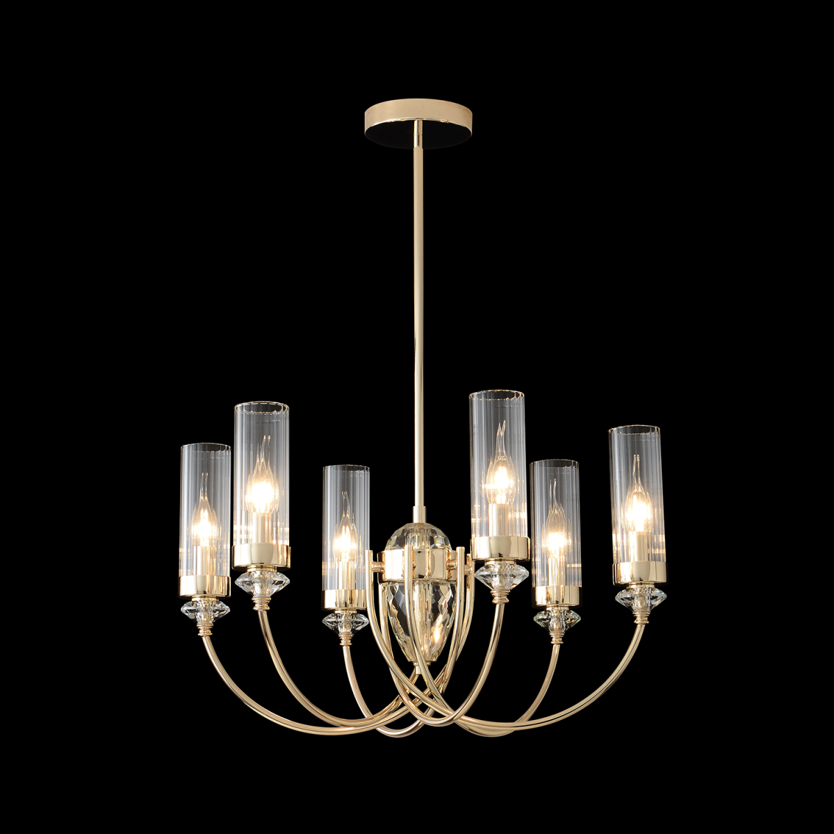 Люстра на штанге Crystal Lux SECRET SP6 GOLD в Санкт-Петербурге