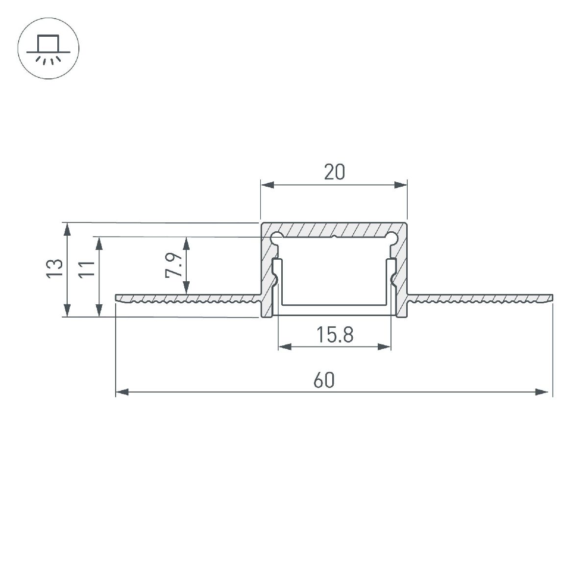 Алюминиевый профиль Arlight SL-LINIA20-FANTOM-2000 ANOD 049030 в Санкт-Петербурге