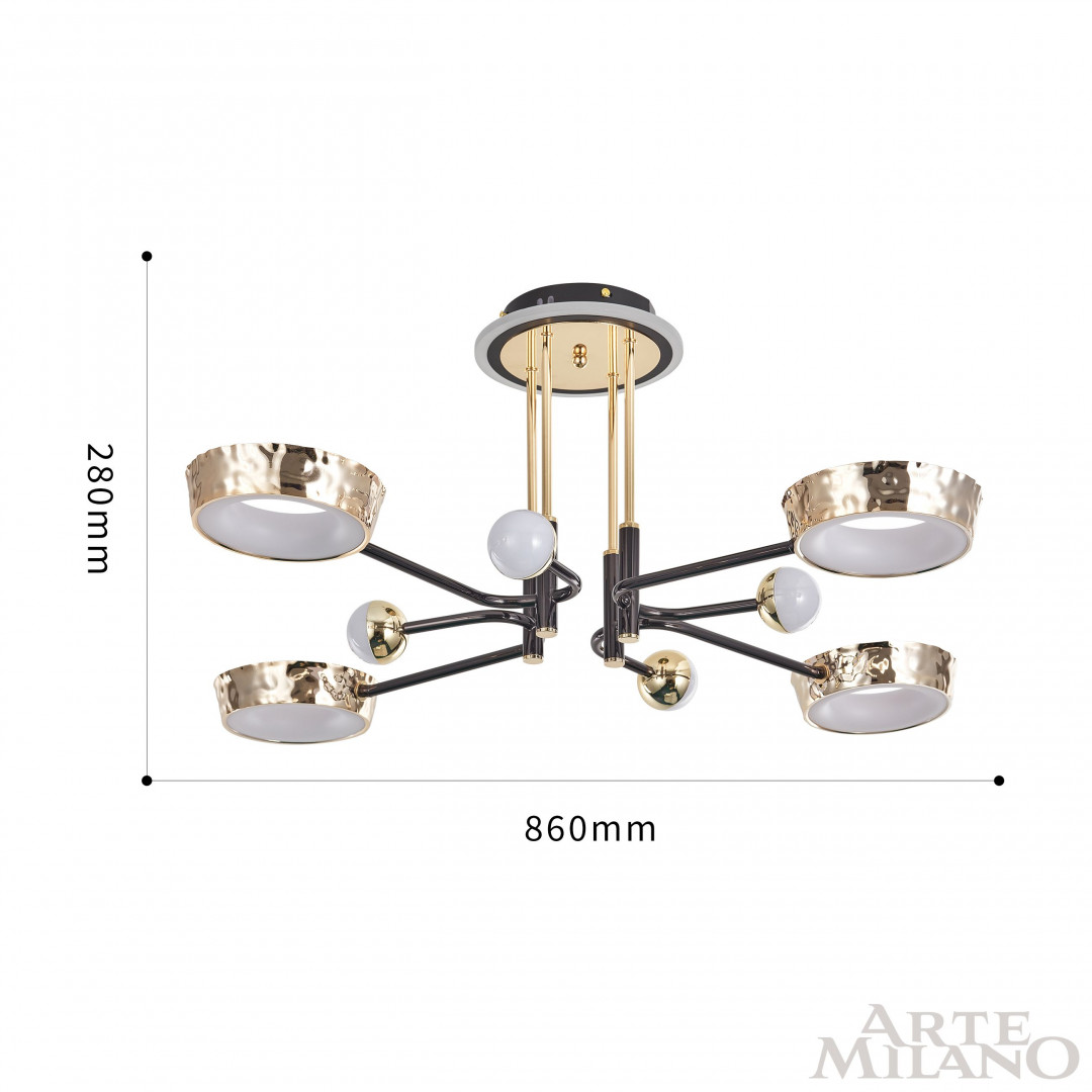 Потолочная люстра Arte Milano Ferrara 273210/8 BK/GD в #REGION_NAME_DECLINE_PP#