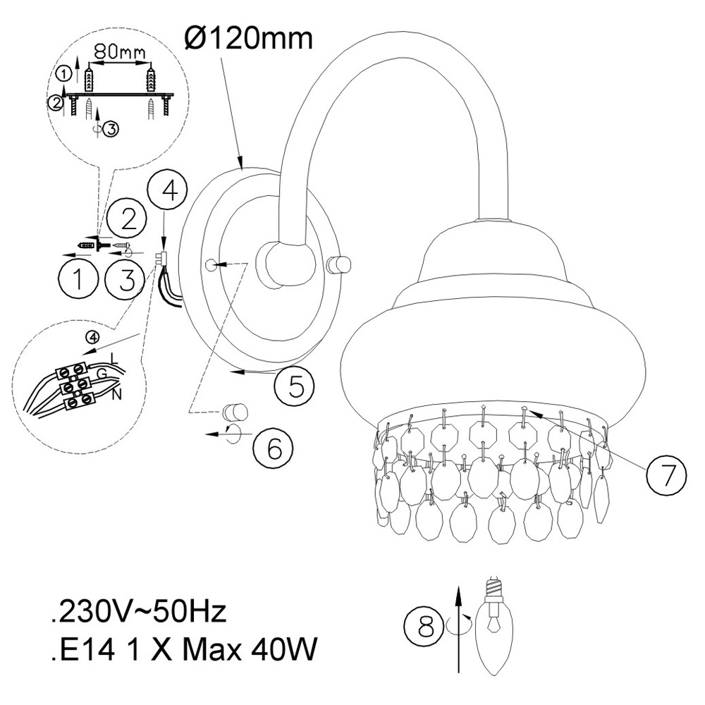 Бра прованс Odeon Light Bahar 2842/1W в Санкт-Петербурге
