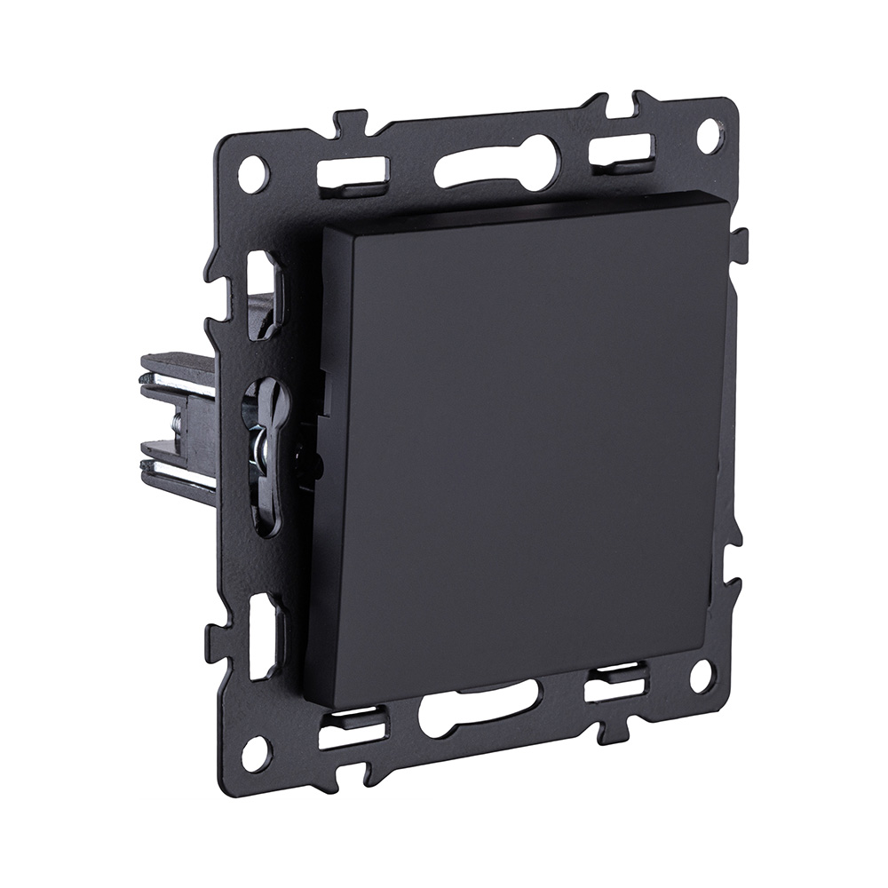 Выключатель 1-клавишный 10А/250В, черный Kollinger Asthetik AS-001BK в #REGION_NAME_DECLINE_PP#