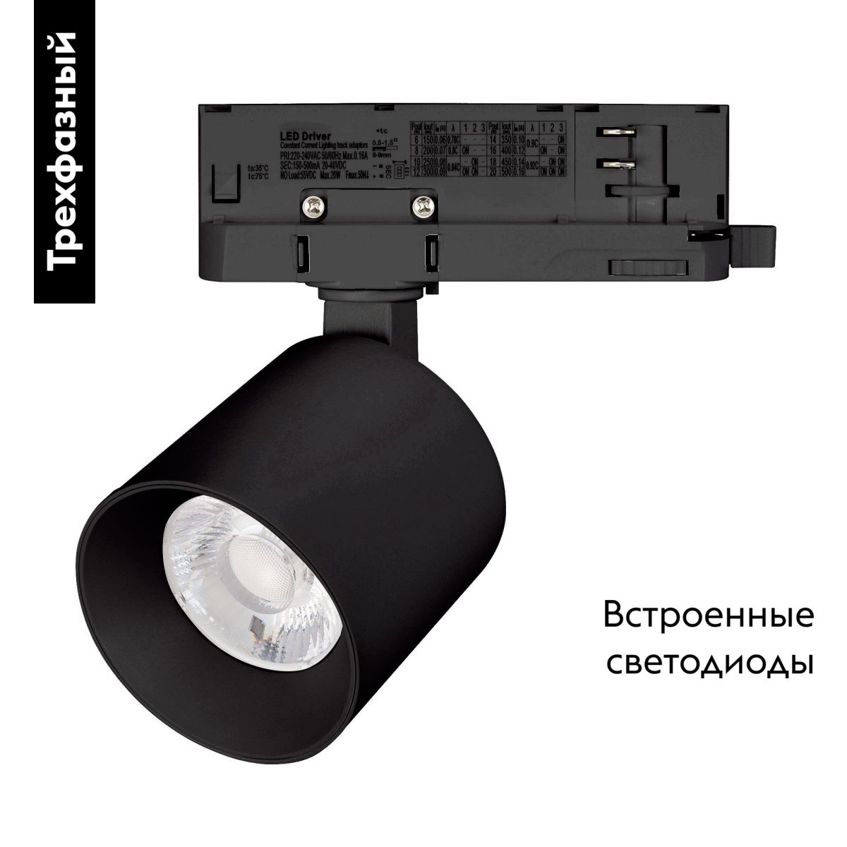 Трековый трехфазный светильник Arlight LGD-DYKE-4TR-R75-16W Warm3000 (BK, 38 deg, 230V) 052284 в Санкт-Петербурге