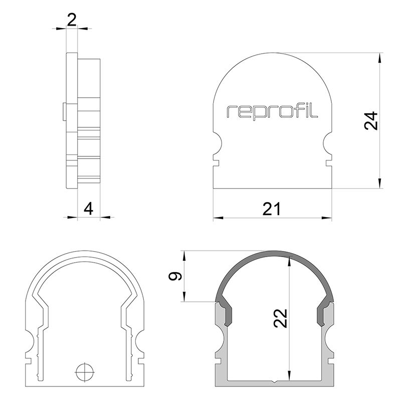 Торцевая заглушка (2 шт.) Deko-Light R-AU-02-15 979610 в Санкт-Петербурге