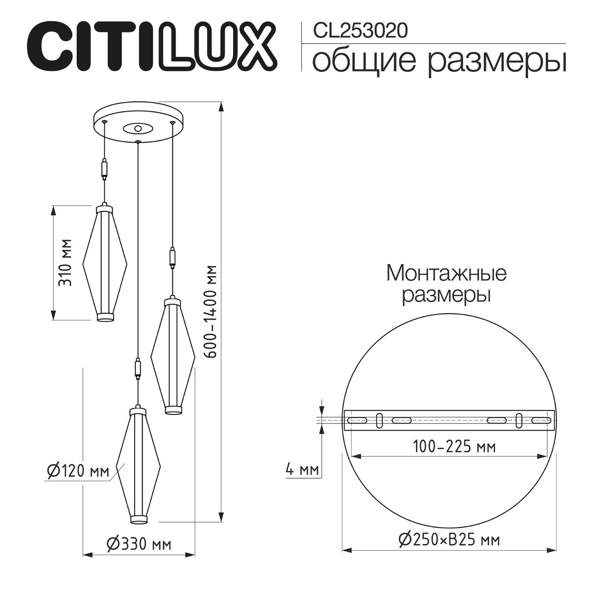 Подвесной светильник Citilux Tanna CL253020 в Санкт-Петербурге
