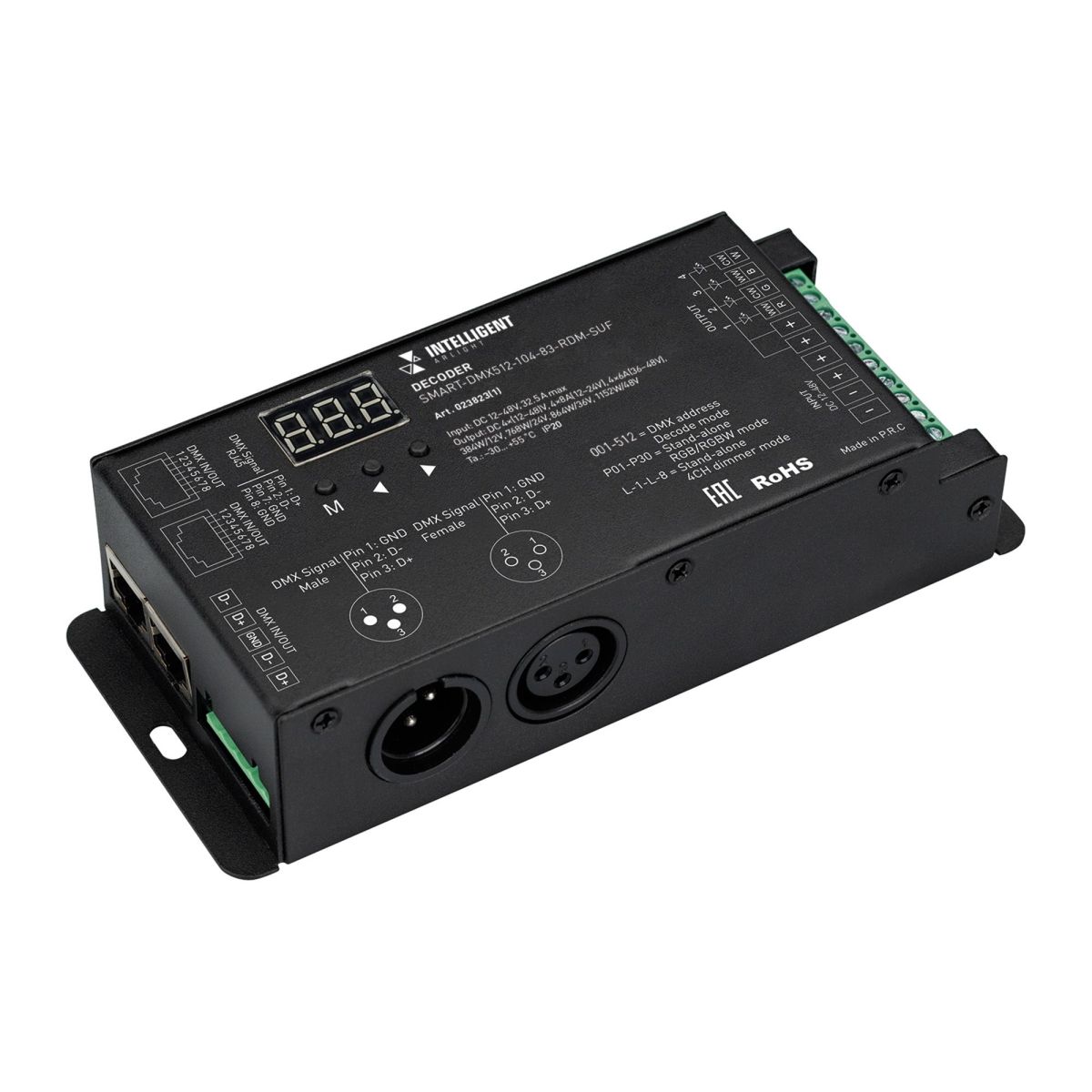 Декодер Arlight SMART-DMX512-104-83-RDM-SUF (12-48V, 4x8A, XLR3/RJ45) 023823(1) в Санкт-Петербурге