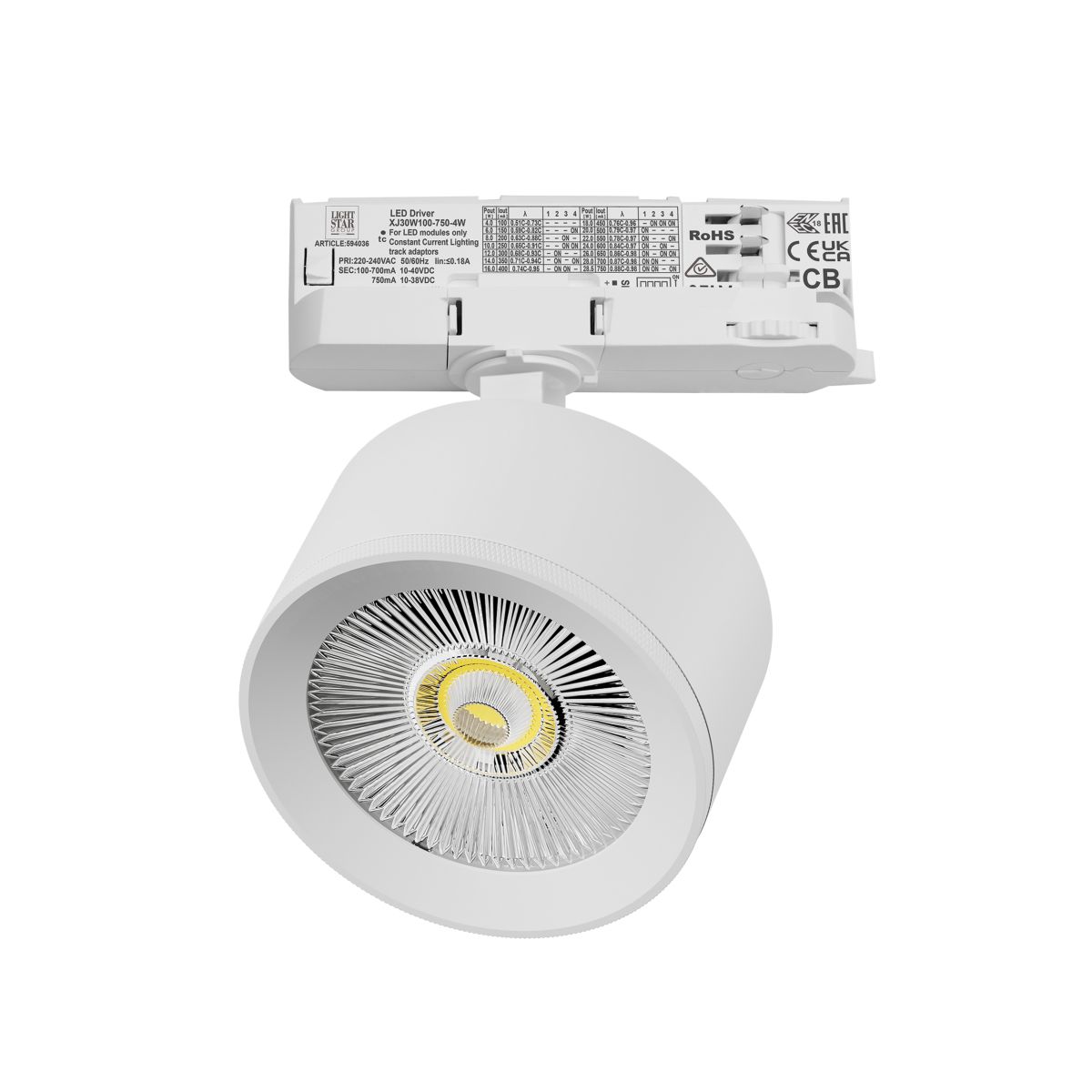 Трековый трехфазный светильник Quattro LED с адаптером Lightstar Alta Pro A5546QT в Санкт-Петербурге