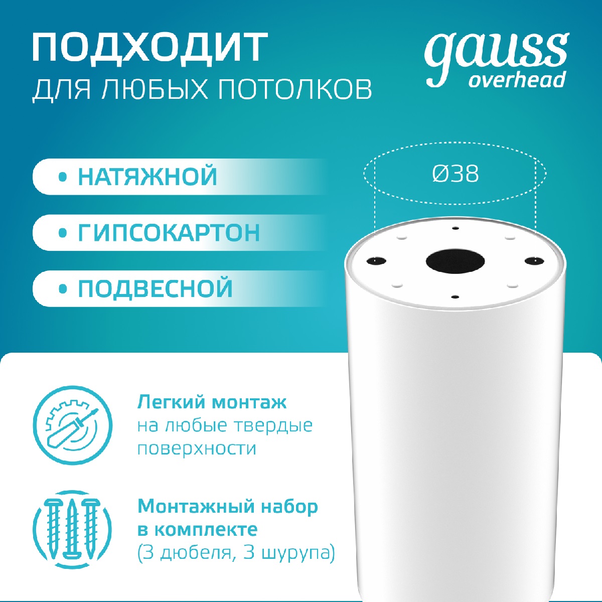 Накладной светильник Gauss Basic HD060 в Санкт-Петербурге