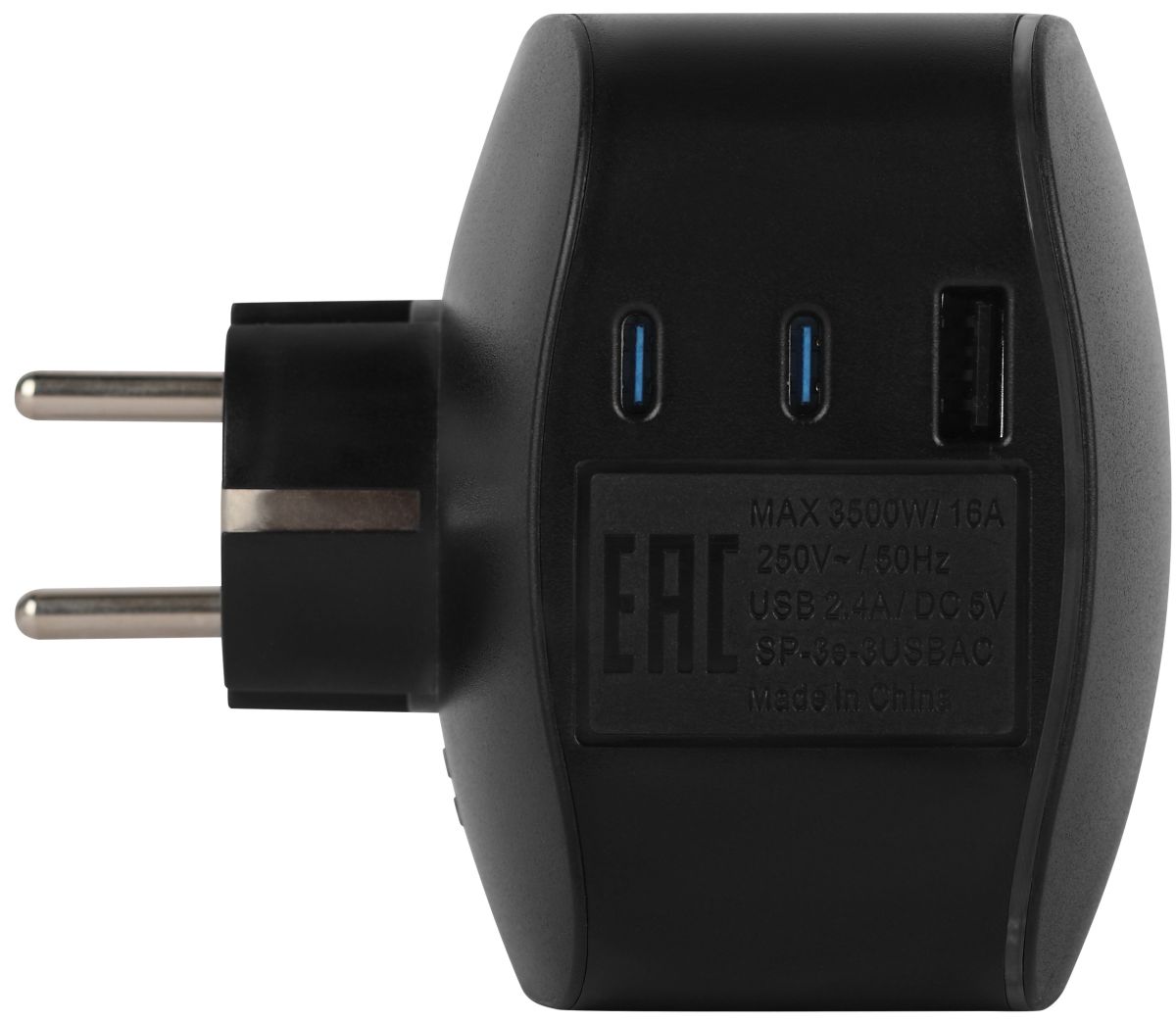 Разветвитель электрический ЭРА SP-3e-3USBAC-B на 3 розетки + 3 USB A+C с заземлением со шторками 16А черный Б0069082 в #REGION_NAME_DECLINE_PP#