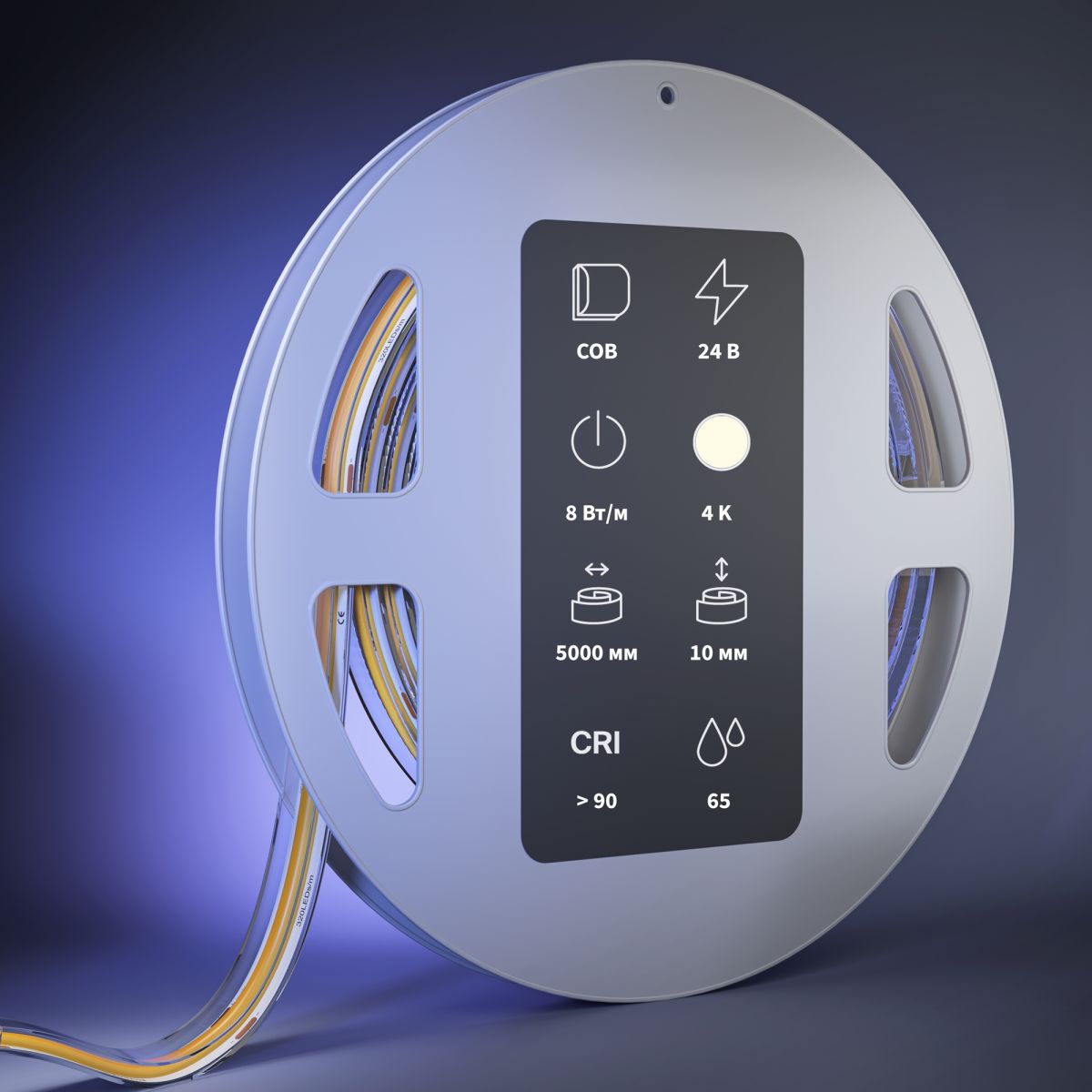 Светодиодная лента Maytoni Led Strip 24В COB 8Вт/м 4000К 5м IP 65 201299 в Санкт-Петербурге