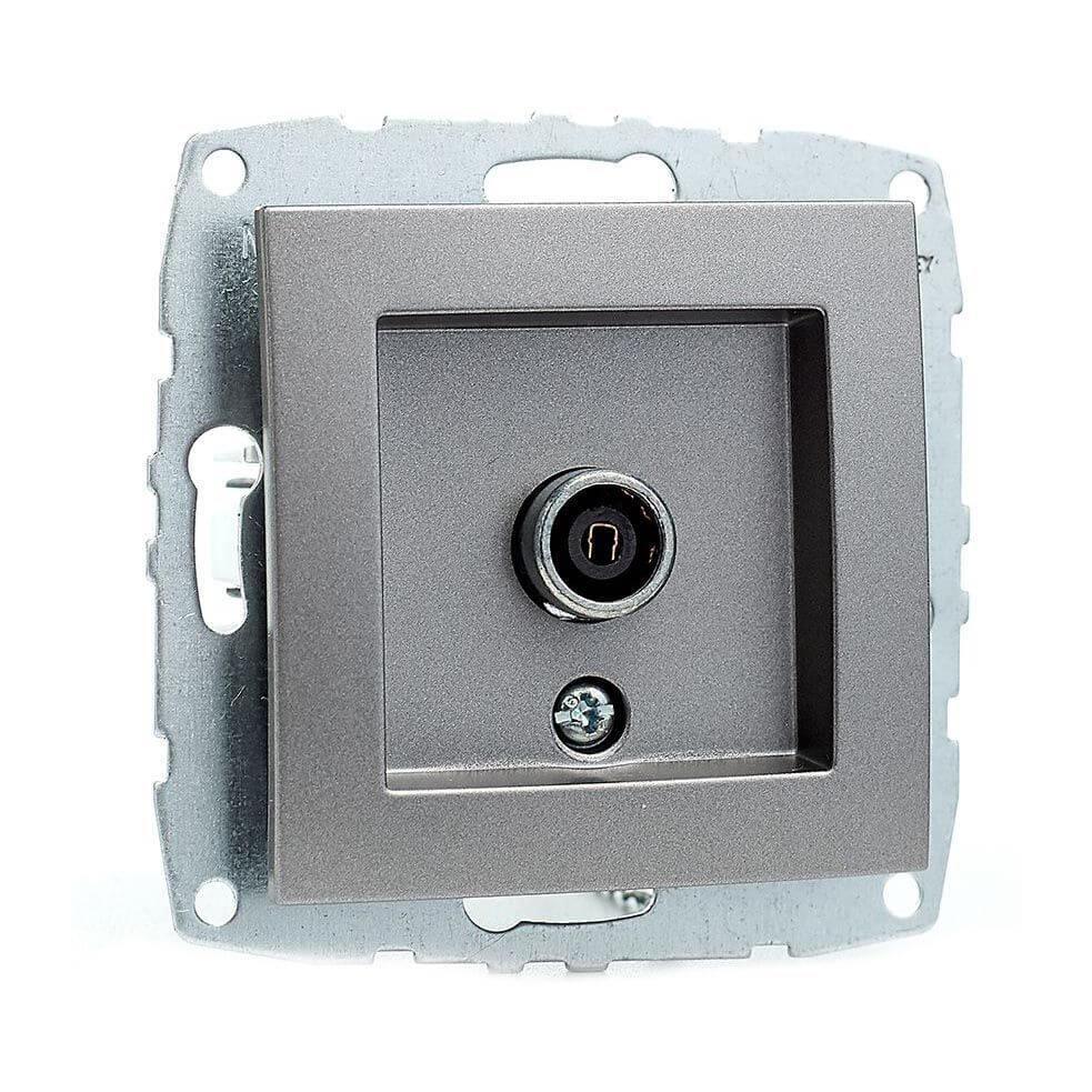 Розетка TV концевая с экраном Mono Electric Despina-Larissa антрацит 500-002405-138 в Санкт-Петербурге