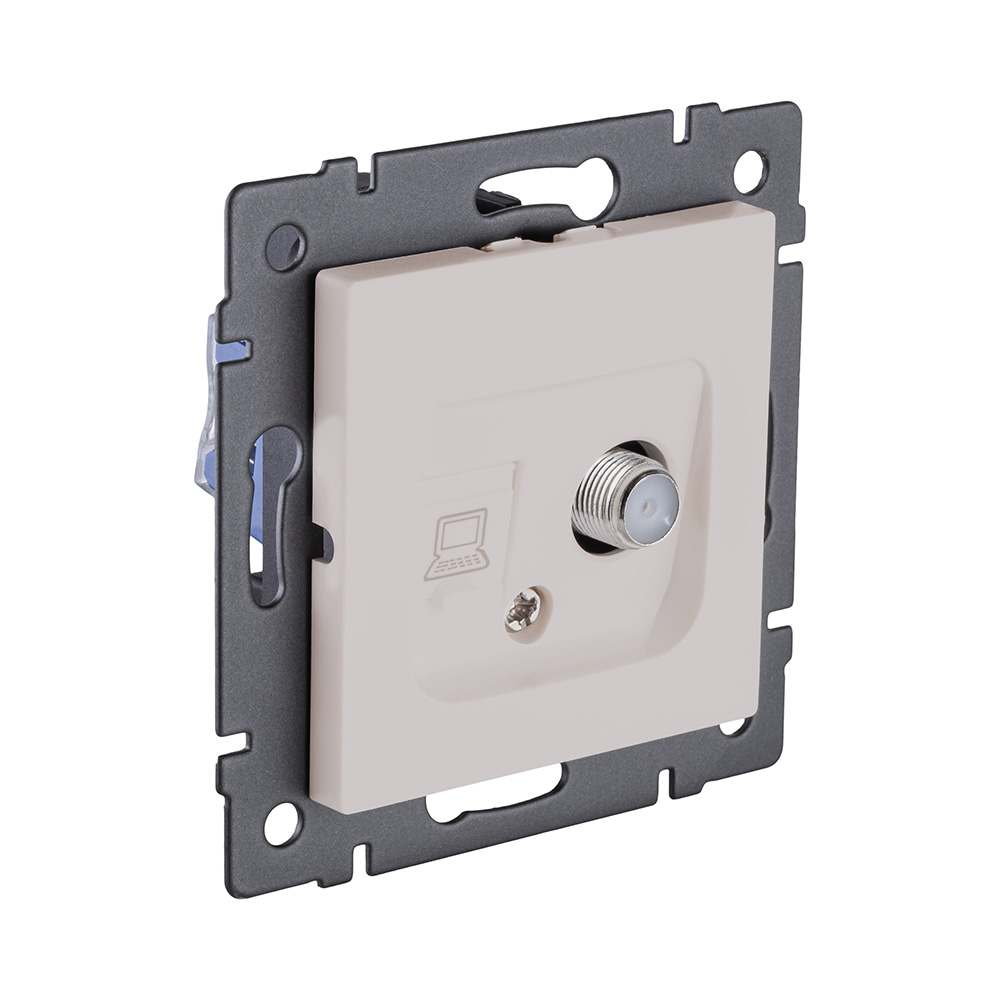 Розетка двойная спутниковая SAT + RJ45 Cat.6, кашемир матовый Kollinger REA-014CM для Aspekt, Eleganz, Reflex в #REGION_NAME_DECLINE_PP#