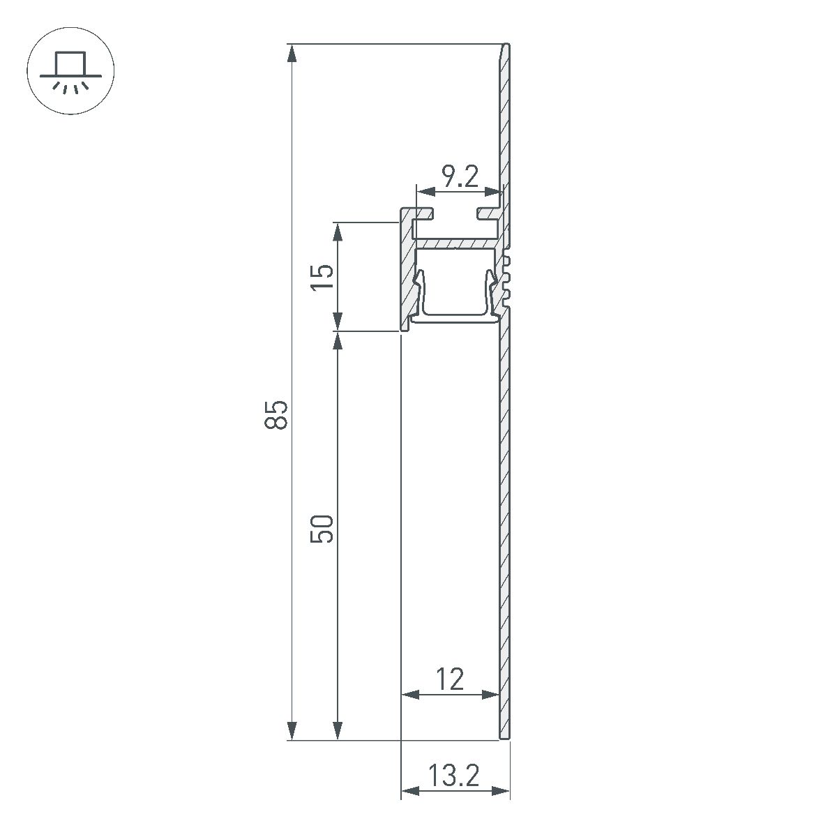 Алюминиевый профиль Arlight ARH-PLINTUS-50-FANTOM-3000 BLACK 052699 в Санкт-Петербурге