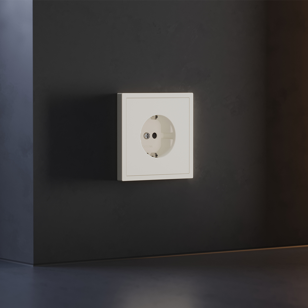 Накладка для розетки с заземлением и защитными шторками Voltum S70 (хлопок) VLS000713 в Санкт-Петербурге