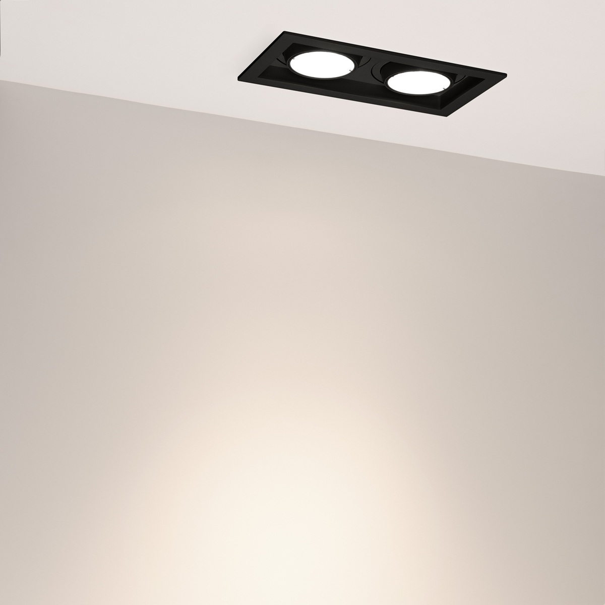 Встраиваемый карданный светильник Arlight MS-VORTEX-BUILT-S210x117-2x20W Day4000 (BK-BK, 40 deg, 230V) (IP20 Металл) 058441 в Санкт-Петербурге