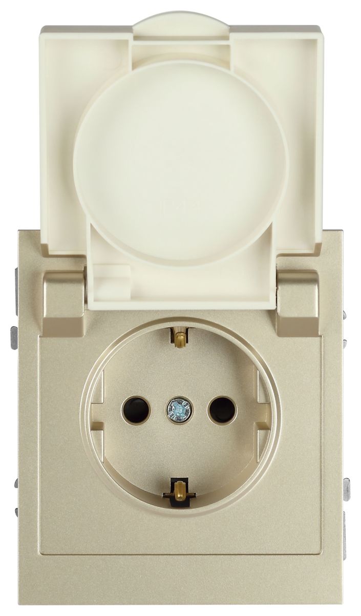 Розетка Эра Arktik 16-2103-04 с заземлением 2P+E Schuko со шторками с крышкой 16А-250В шампань Б0070437 в Санкт-Петербурге