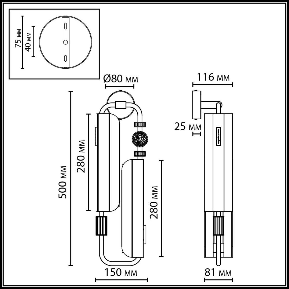 Бра Odeon Light Modern Lion 5467/10WL в Санкт-Петербурге