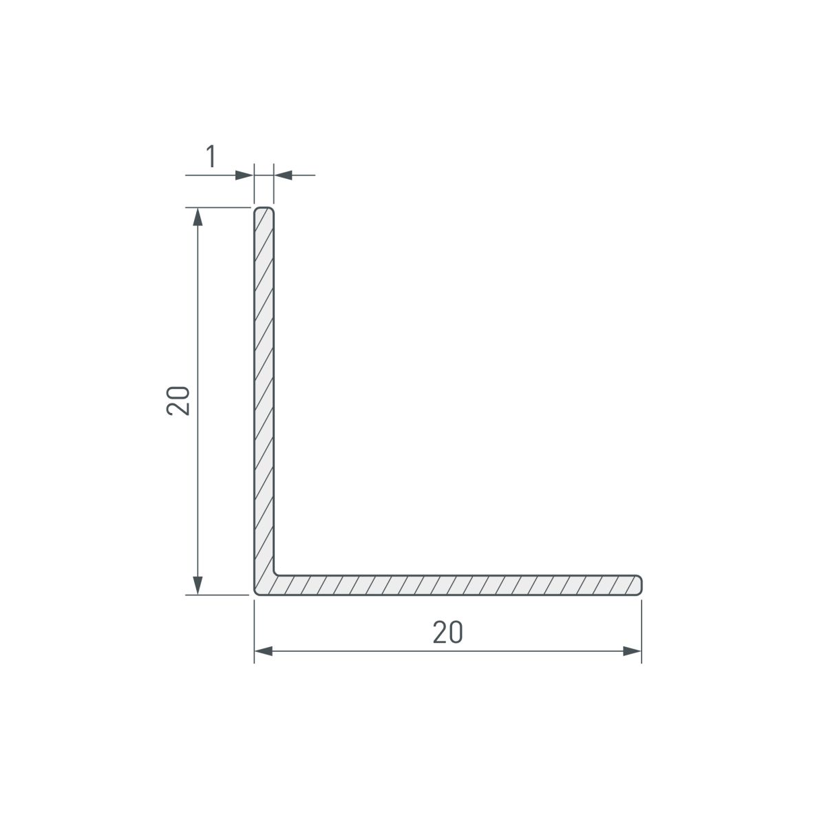 Уголок Arlight ARH-W20x20x1-3000 ANOD (Алюминий) 063232 в Санкт-Петербурге