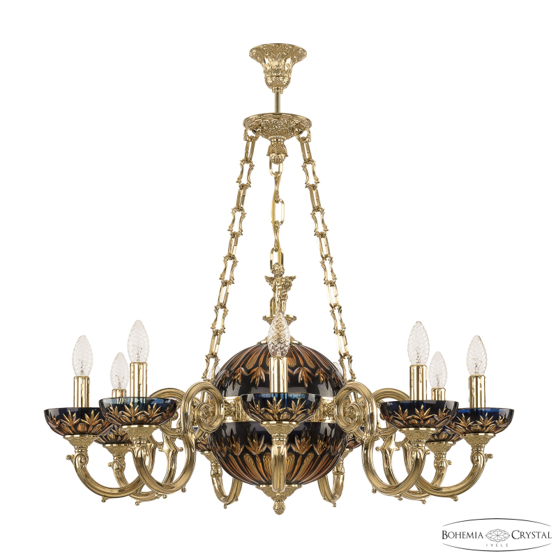 Подвесная люстра Bohemia Ivele Crystal Verona 72003P/9/210 G P Amber-Blue/H-1I FA10S в Санкт-Петербурге