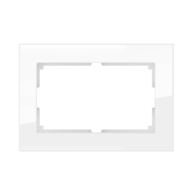 Рамка Werkel Favorit для двойной розетки белый стекло WL01-Frame-01-DBL 4690389073120 в Санкт-Петербурге