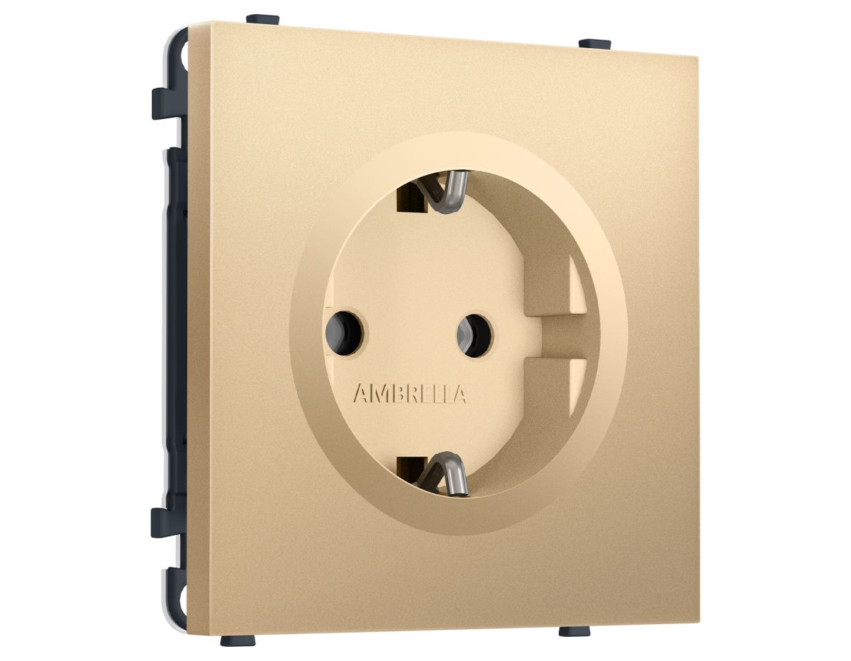 Комплект механизма электрической розетки SIGMA Золото Мягкое касание 50Hz 2P+E с/з 16A-250V QUANT PRO Ambrella Volt MS886010 (SP8860, PR141) в #REGION_NAME_DECLINE_PP#