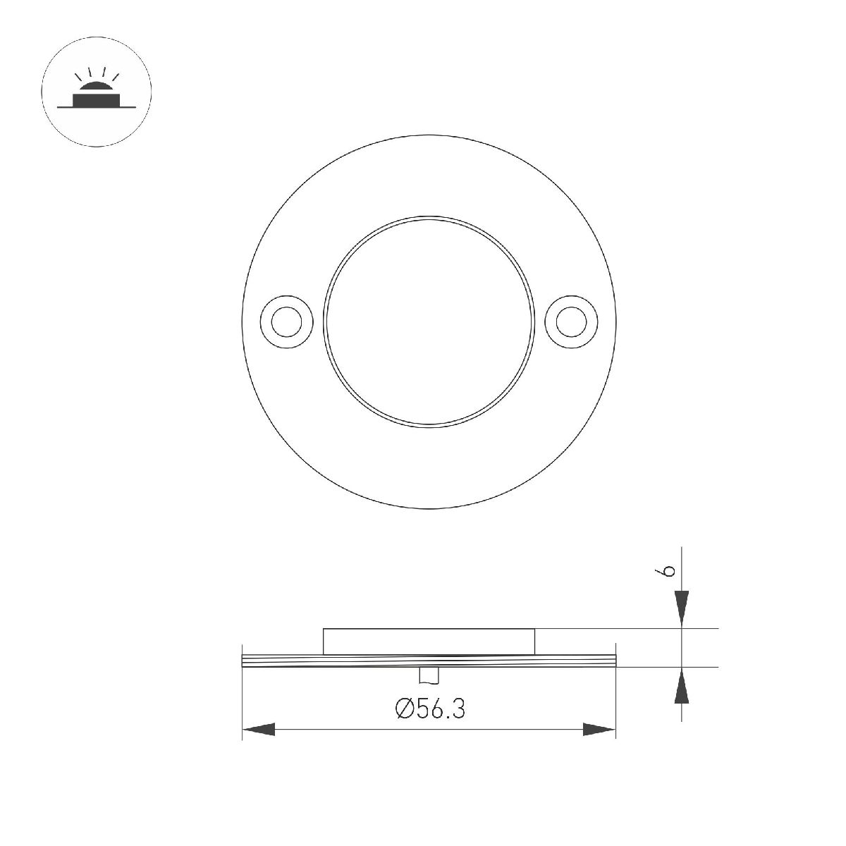 Архитектурный светильник Arlight ART-DECK-LAMP-R56-3W Warm3000 (SL, 120 deg, 24V) 045346 в #REGION_NAME_DECLINE_PP#