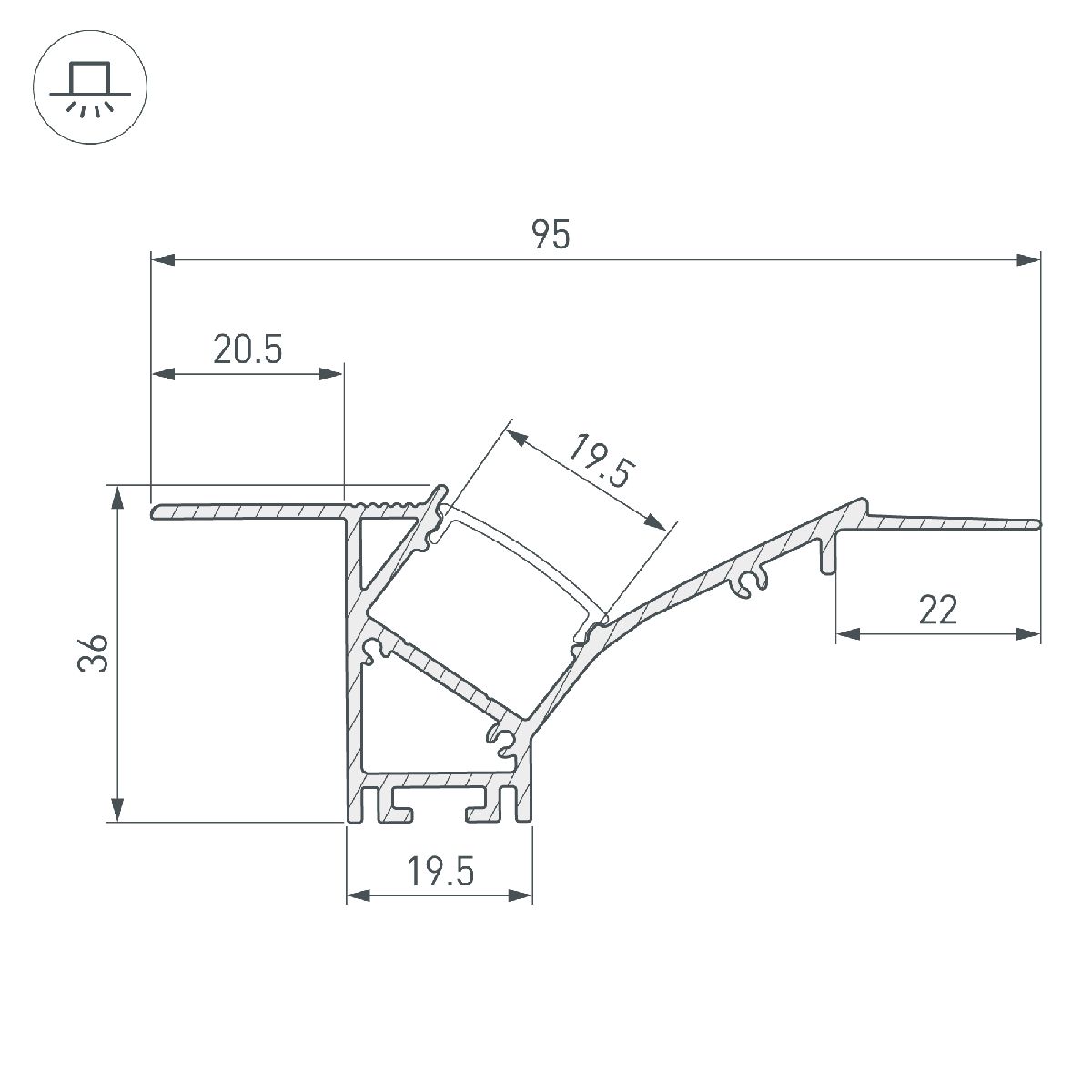 Профиль Arlight FANTOM-W45-BEVEL-2000 WHITE 039949 в Санкт-Петербурге