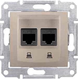 Розетка компьютерная 2хRJ45 Schneider Electric Sedna STP SDN5000168 в Санкт-Петербурге