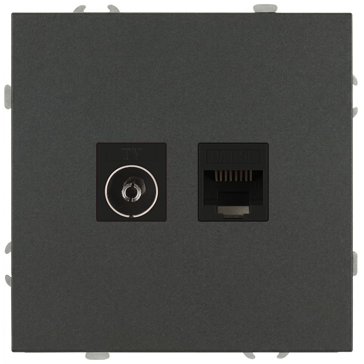 Розетка Эра Galaxy 15-3110-06 комбинированная RJ45+TV IP20 графит Б0070786 в Санкт-Петербурге