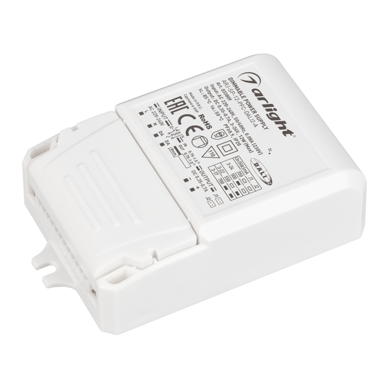 Блок питания Arlight ARJ-SP-12-PFC-DALI2-A (12W, 3-24V, 0.35-0.7A) 033809 в Санкт-Петербурге