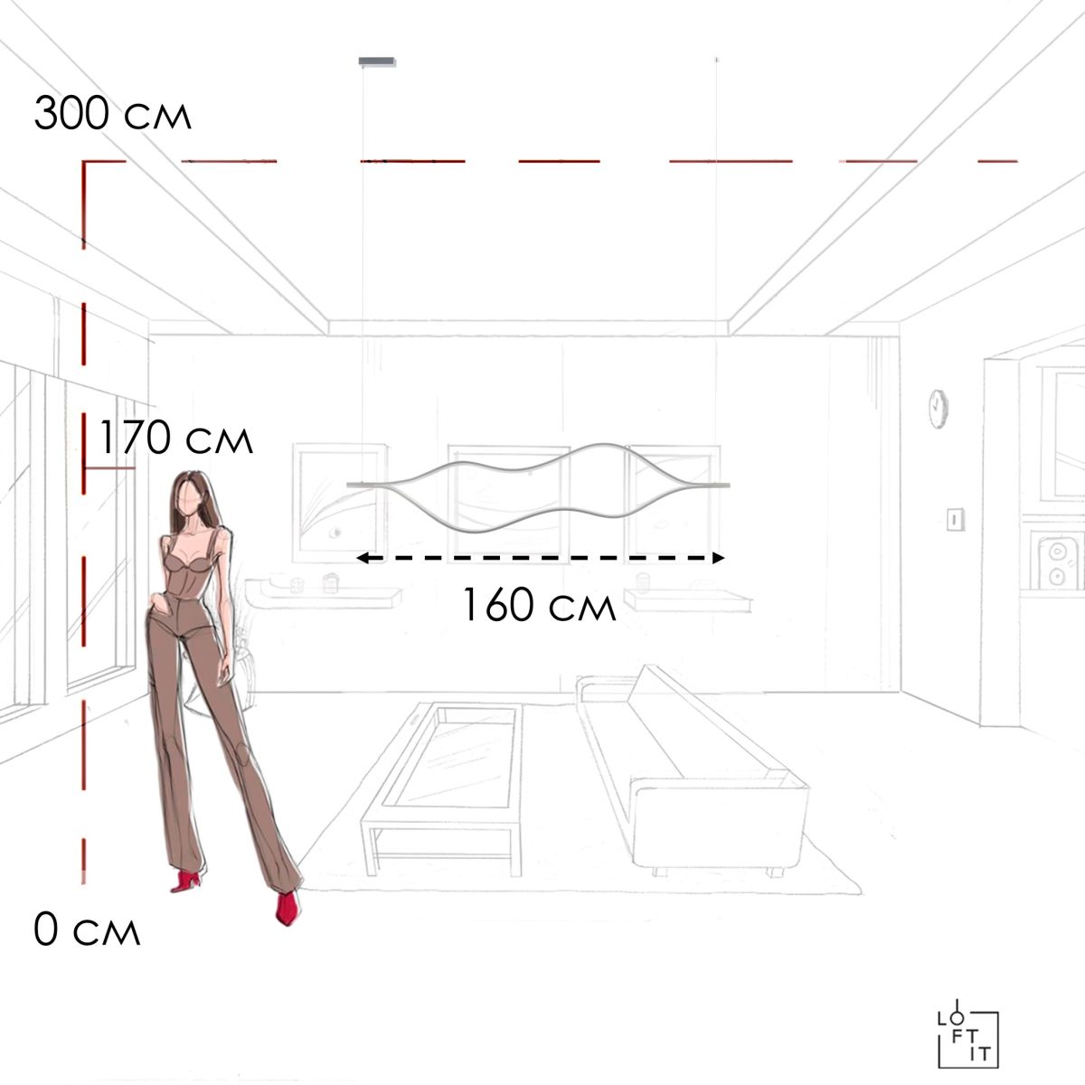 Подвесной светильник Loft IT Tape Light 10403/1600 SN в Санкт-Петербурге