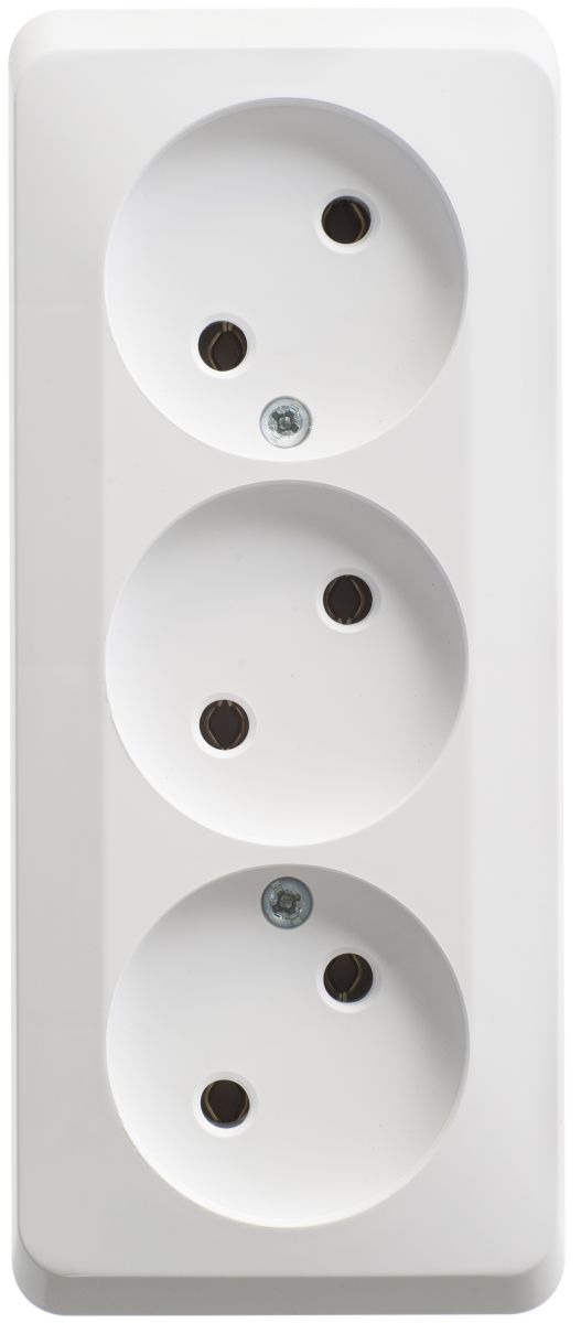 Розетка 3-ая б/з без шторок 16А 250B Systeme Electric Этюд наруж Бел PA16-009B в Санкт-Петербурге