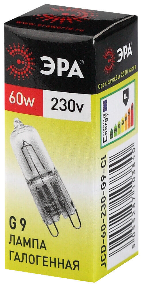 Лампа галогенная ЭРА G9 60W 2700K прозрачная G9-JCD-60-230V-CL C0027370 в Санкт-Петербурге