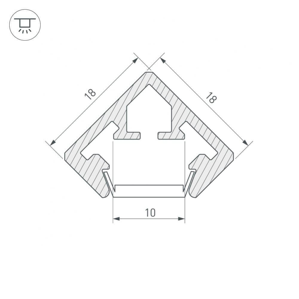 Профиль Arlight PDS45-KUB-2000 ANOD 021646 в Санкт-Петербурге