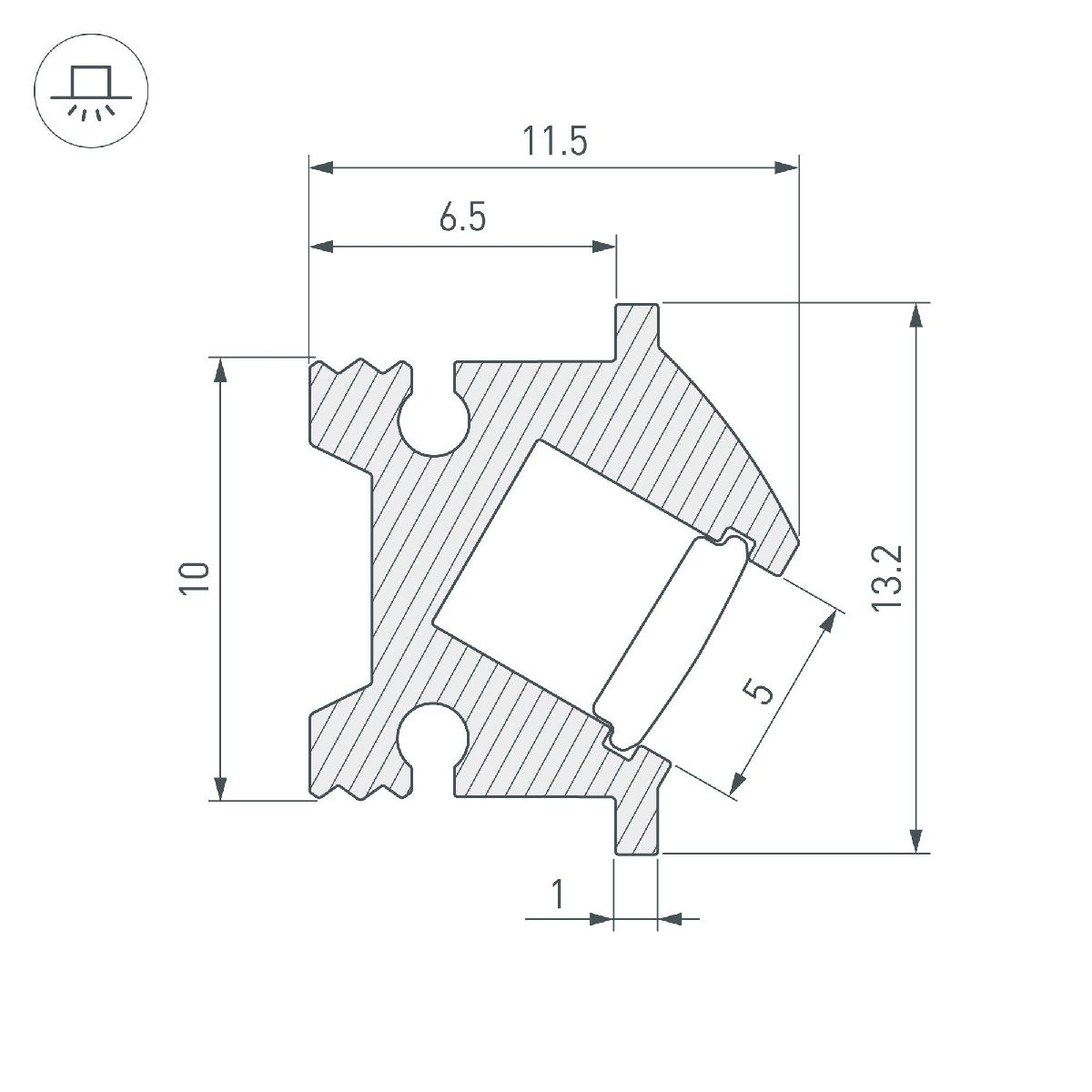 Профиль Arlight SL-BEVEL-H12-F13-2000 ANOD OLIVE GREY 045328 в Санкт-Петербурге