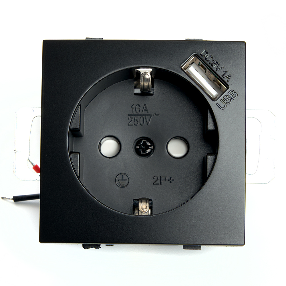 Розетка 1-местная с/з с защитной шторкой и USB Stekker Эрна PST16-9111-03 49155 в Санкт-Петербурге