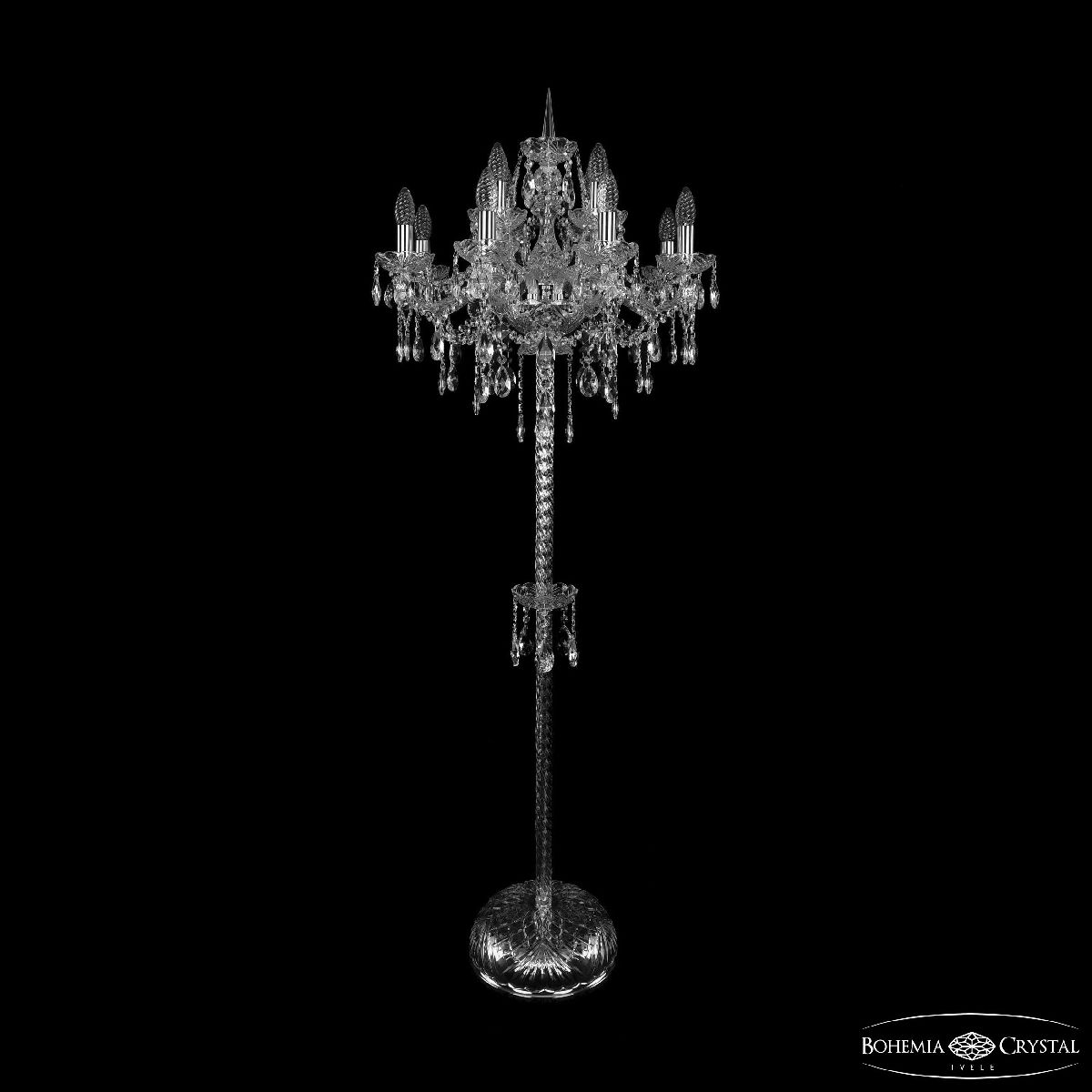 Торшер Bohemia Ivele Crystal 1415T2/8+4/200-165 Ni в Санкт-Петербурге