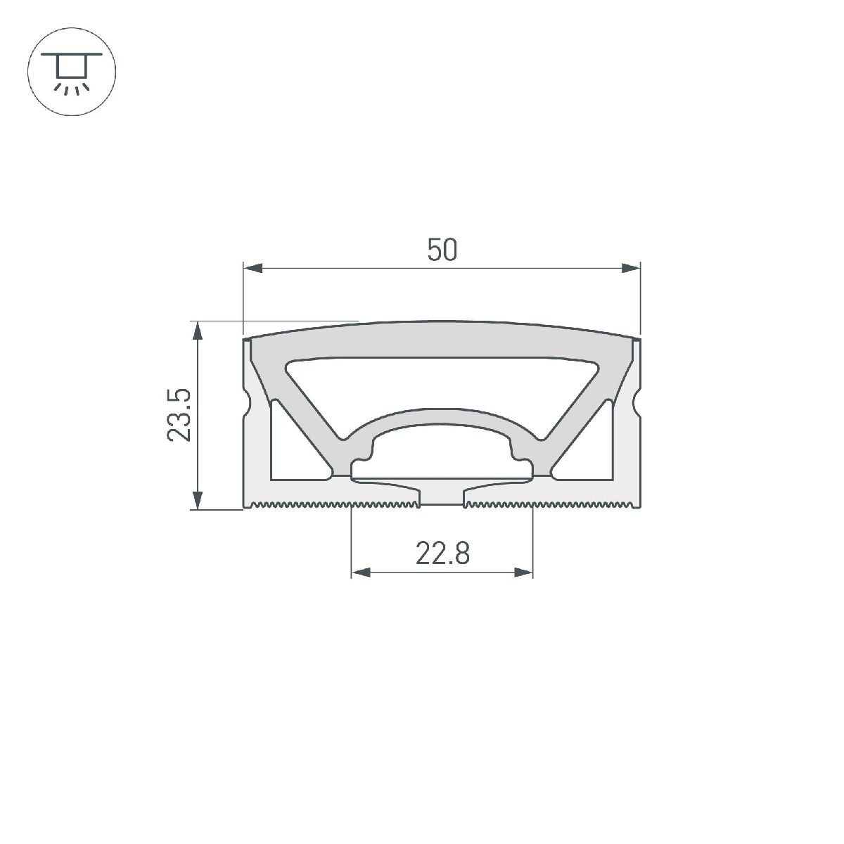 Силиконовый профиль Arlight WPH-FLEX-5025-TOP-S23-5m WHITE 049947 в Санкт-Петербурге