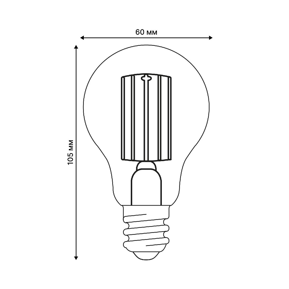 Лампа светодиодная филаментная Uniel LED-A60-5W/4000K/E27/CL GLY01TR UL-00011933 в Санкт-Петербурге