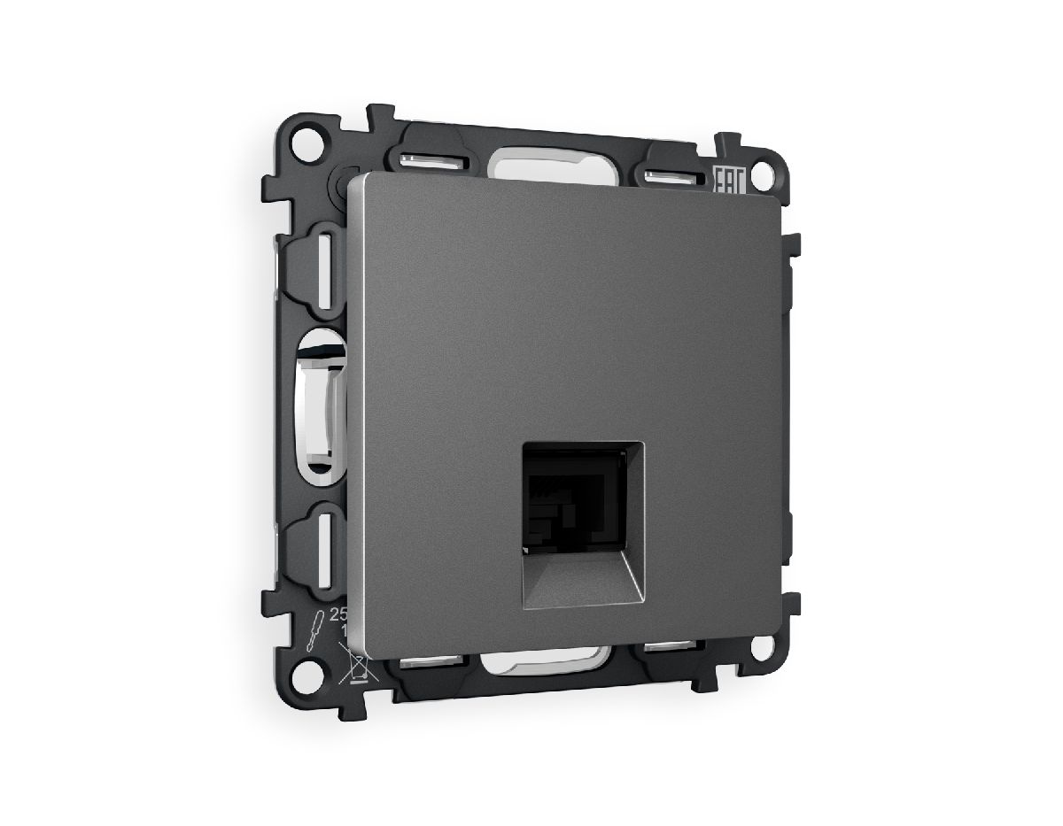 Комплект механизма телефонной розетки RJ-11(4P4C) со шторкой Ambrella Volt Alfa MA662030 в Санкт-Петербурге