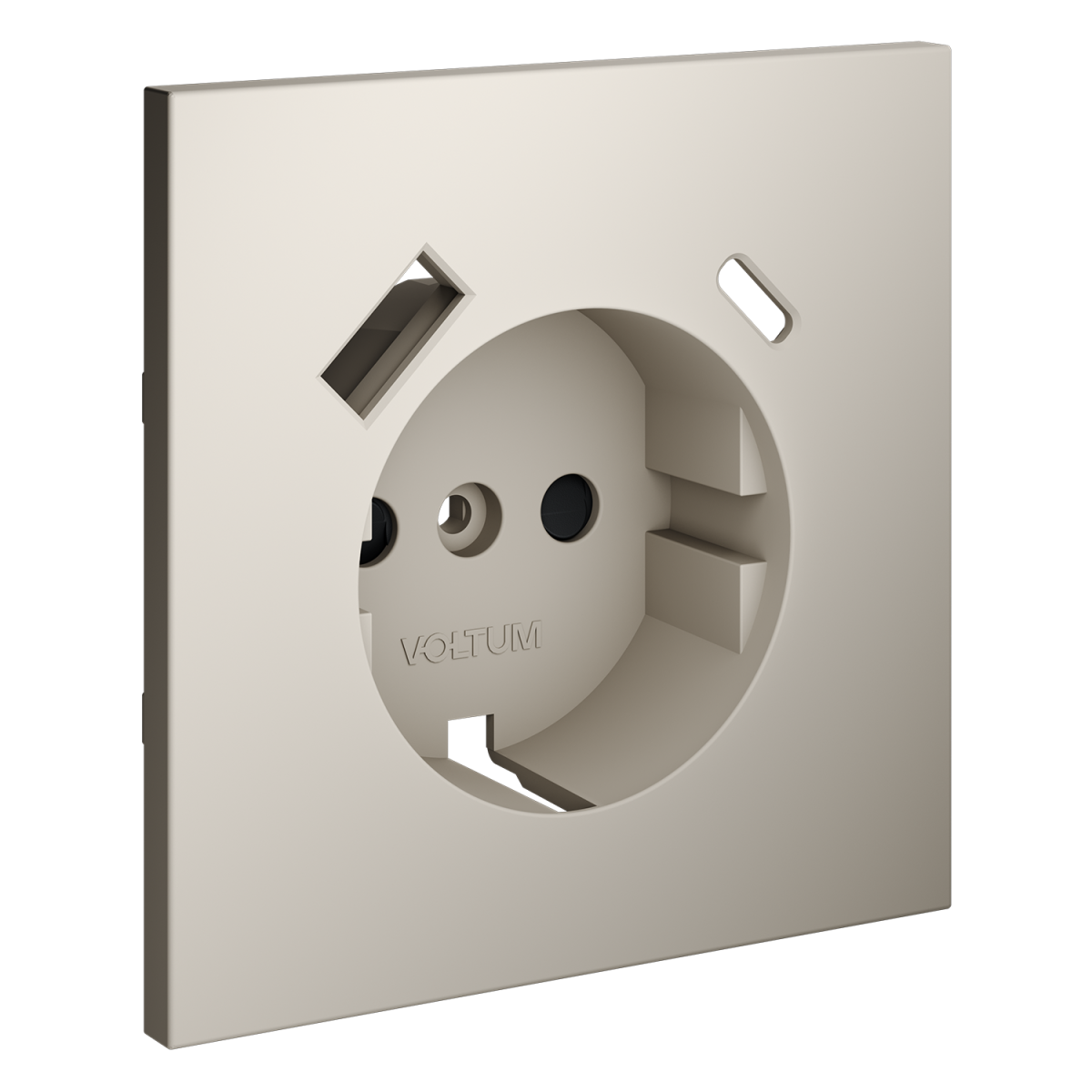 Накладка для розетки с заземлением и защитными шторками, с USB A+C Voltum S70 (кашемир) VLS001003 в #REGION_NAME_DECLINE_PP#