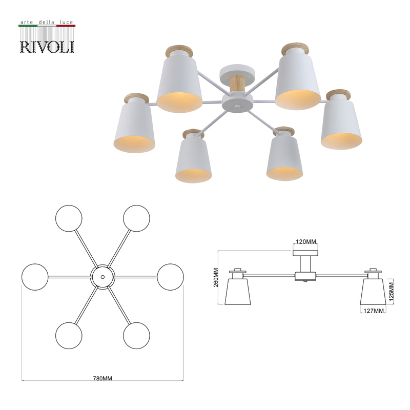 Потолочная люстра Rivoli Adna 9112-306 Б0053436 в Санкт-Петербурге