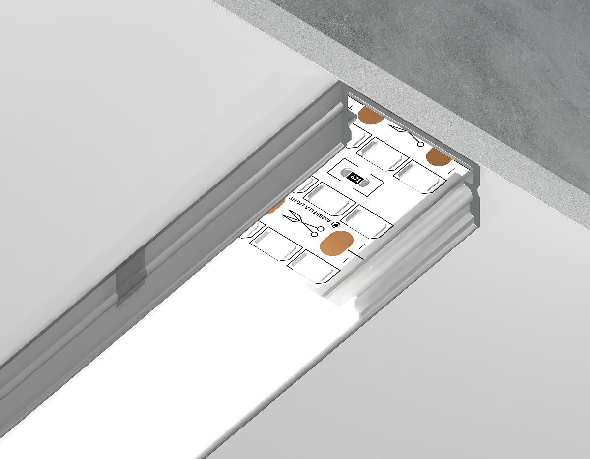 Алюминиевый накладной профиль Ambrella Light Alum Profile GP2001AL в Санкт-Петербурге