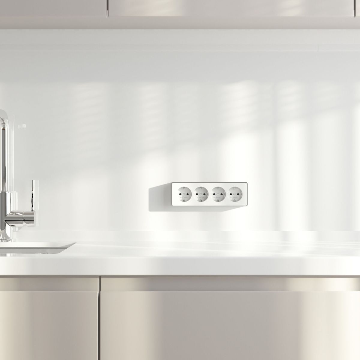 Розетка четверная с заземлением и шторками Werkel Gallant (белый) W5072210 4690389218002 a071252 в Санкт-Петербурге