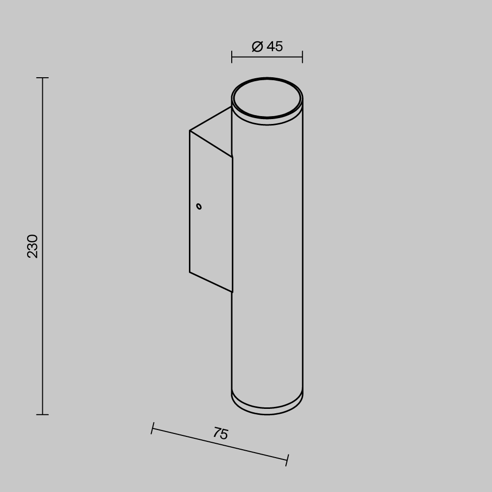 Уличный настенный светильник Maytoni Tube O508WL-L6B3K в Санкт-Петербурге