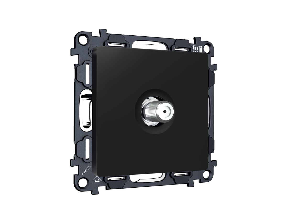 Комплект механизма TV розетки SAT 5-2400MHz 3.5dB Alfa Черный матовый Quant Ambrella Volt MA813050 (AP8130, VM215) в #REGION_NAME_DECLINE_PP#