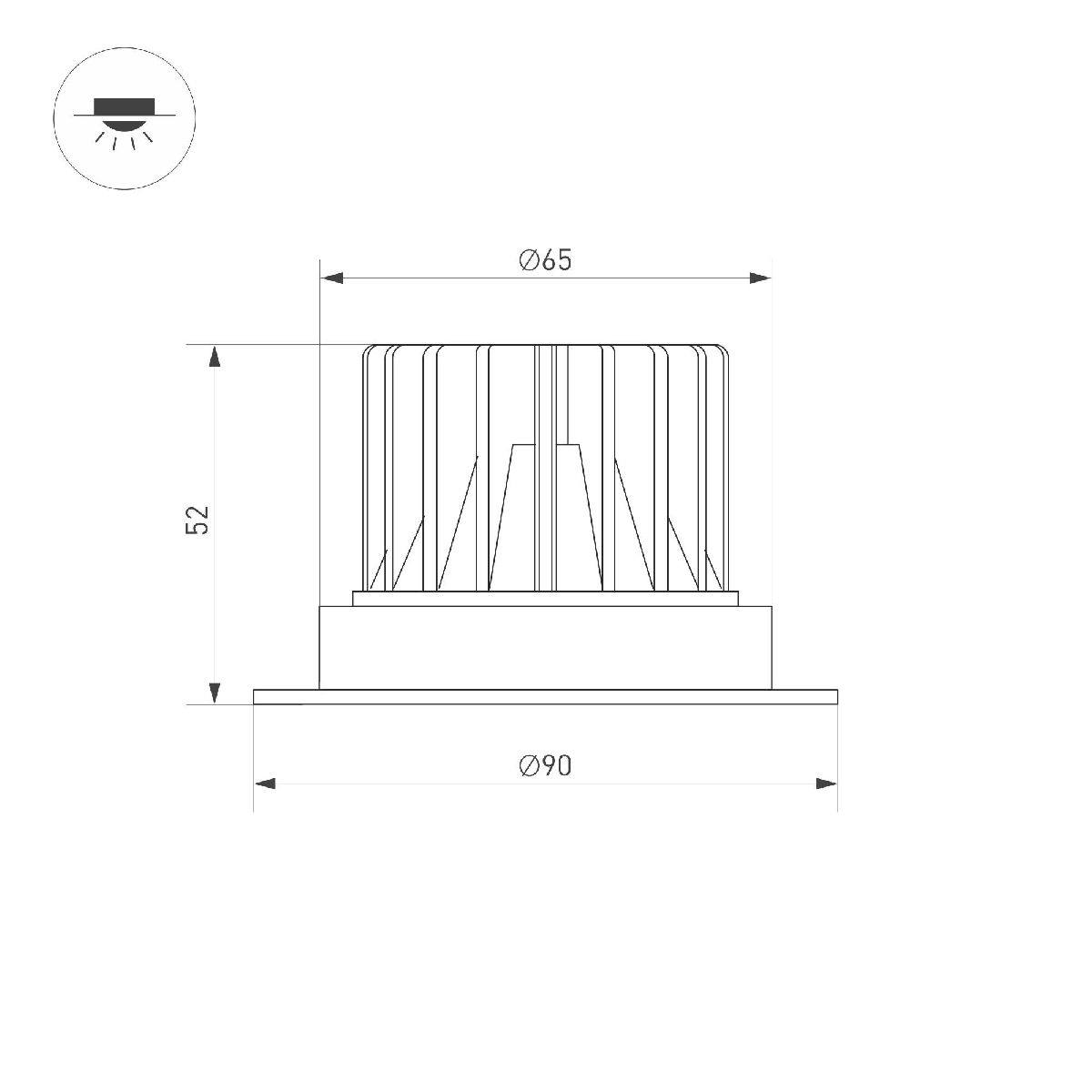 Встраиваемый светильник Arlight MS-ATLAS-TRIMLESS-R50-8W Warm3000 (BK, 32deg, 230V) 031882(1) в Санкт-Петербурге